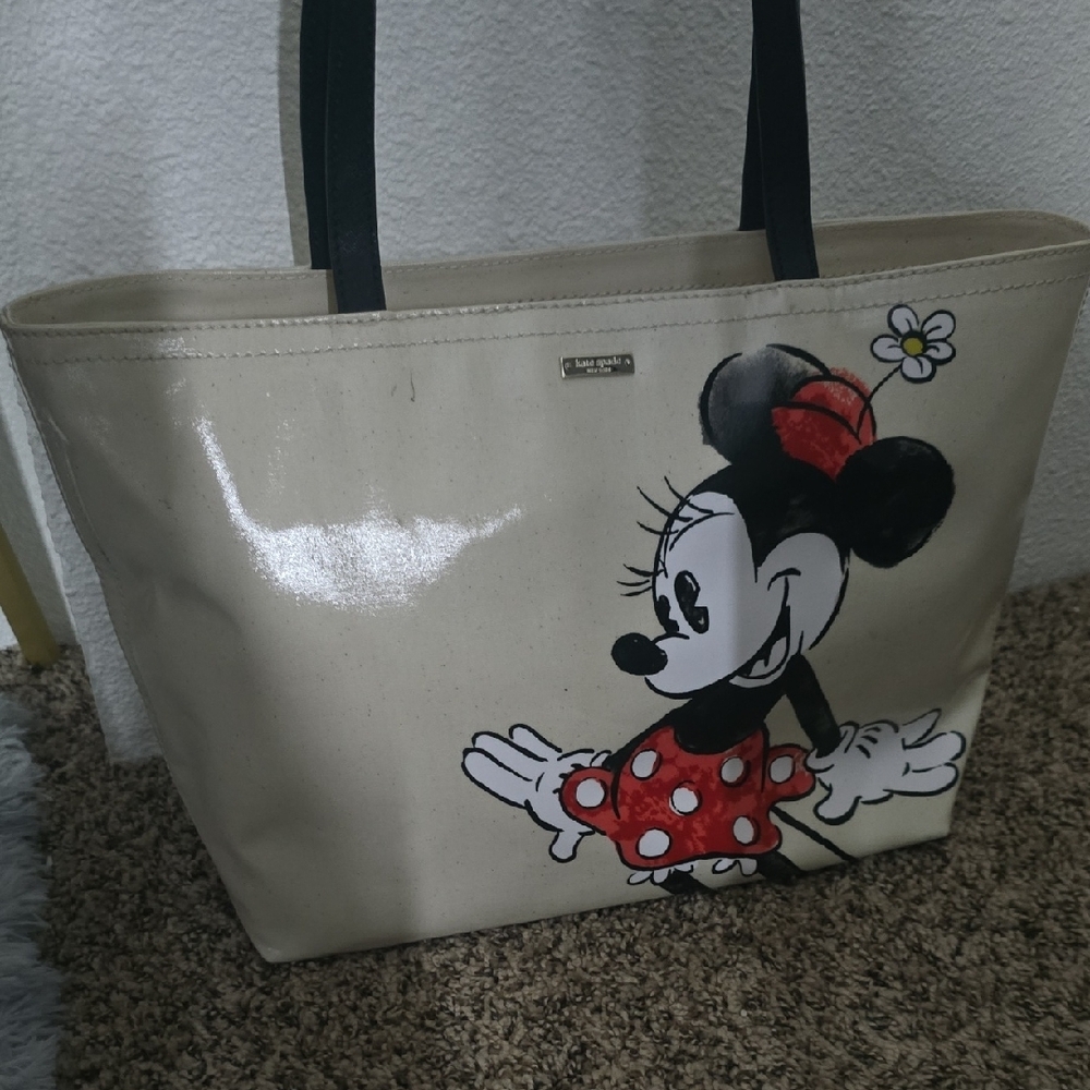 Kate Spade ♠️ Limited Edition Disney Minnie Mouse Storybook Tote (EUC)(HTF)❤️🖤 - Picture 4 of 12